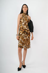 Abito allamericana con stampa leopardata