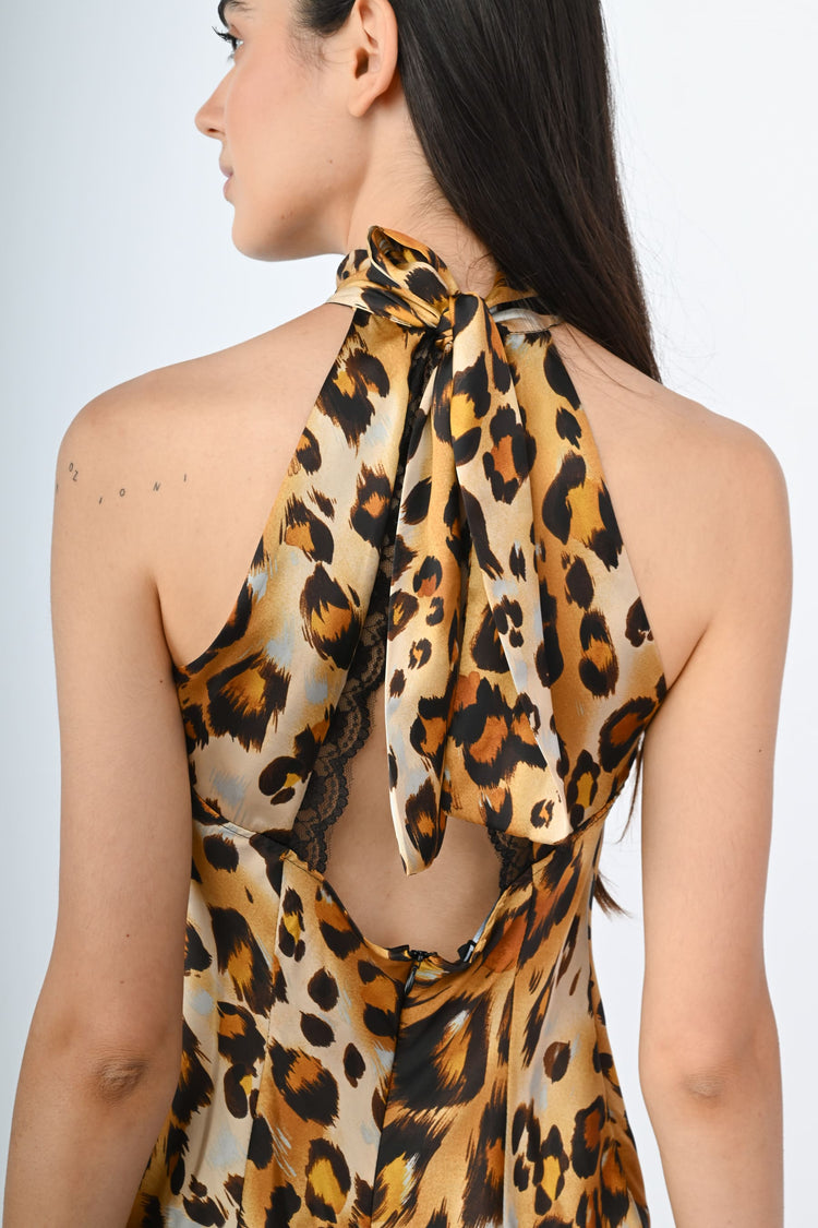 Abito allamericana con stampa leopardata