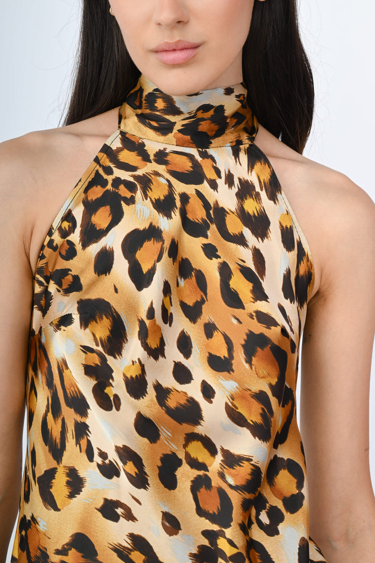 Abito allamericana con stampa leopardata