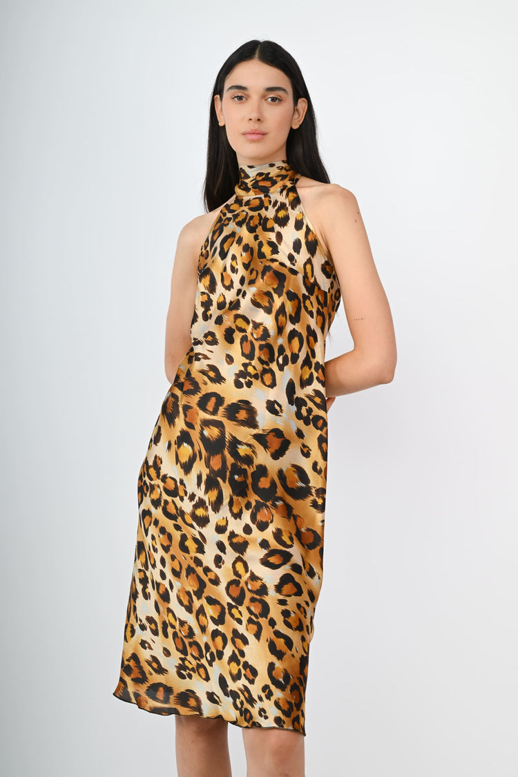 Abito allamericana con stampa leopardata