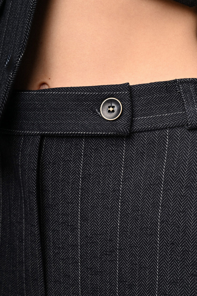 Pantaloni palazzo con motivo gessato