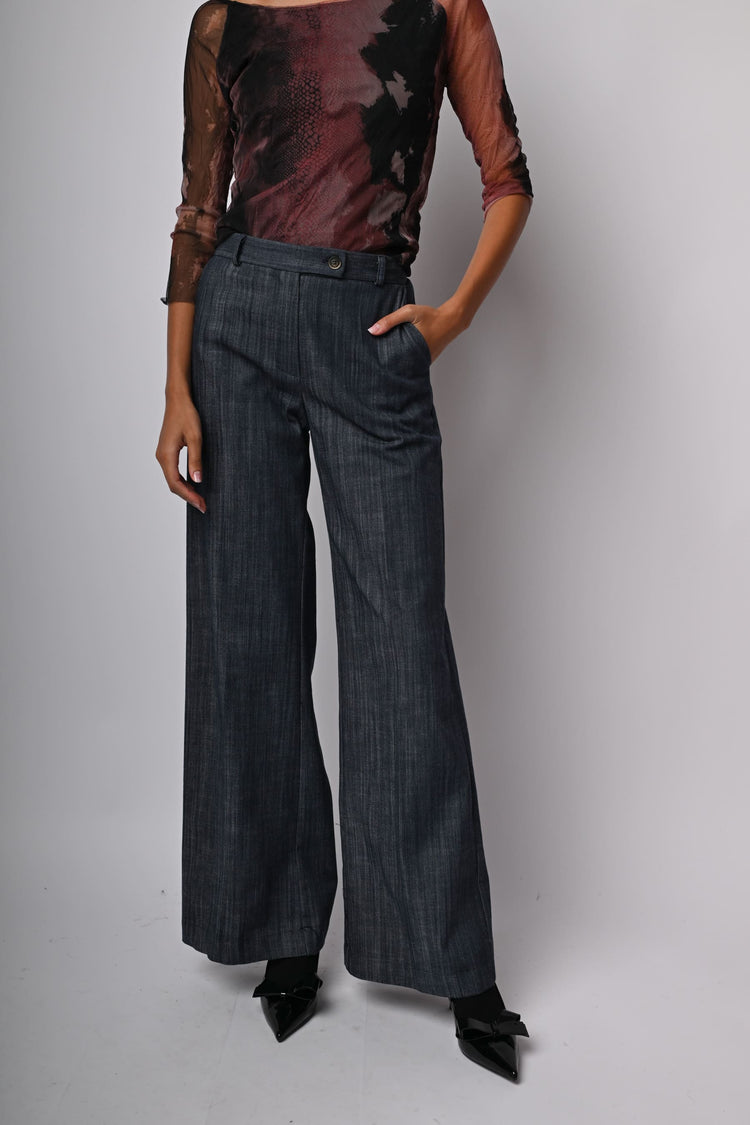 Pantaloni palazzo misto cotone