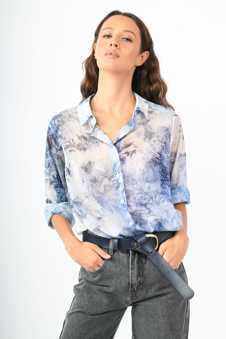 Camicia a stampa floreale