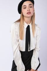 Camicia crop con cravattino