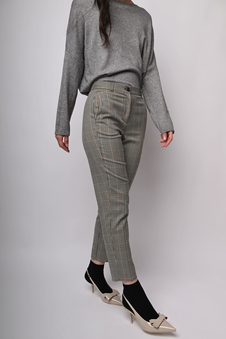 Pantaloni a motivo pied-de-poule