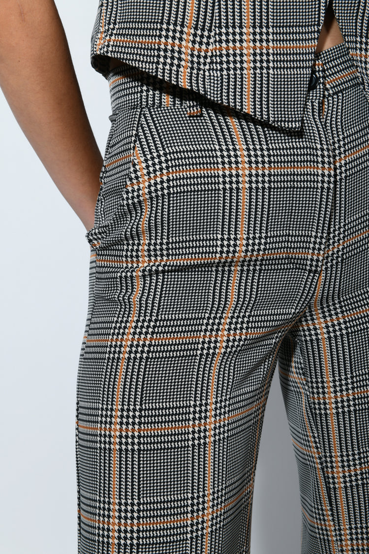 Pantaloni palazzo con motivo Principe di Galles