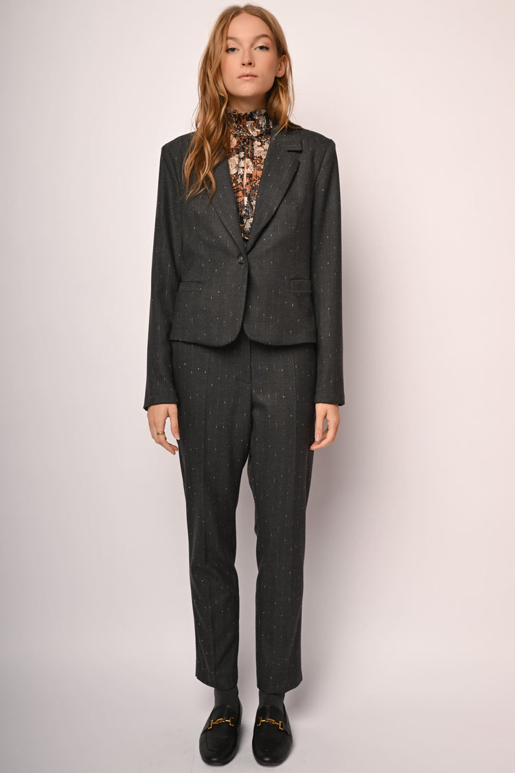 Pantaloni gessati lamé