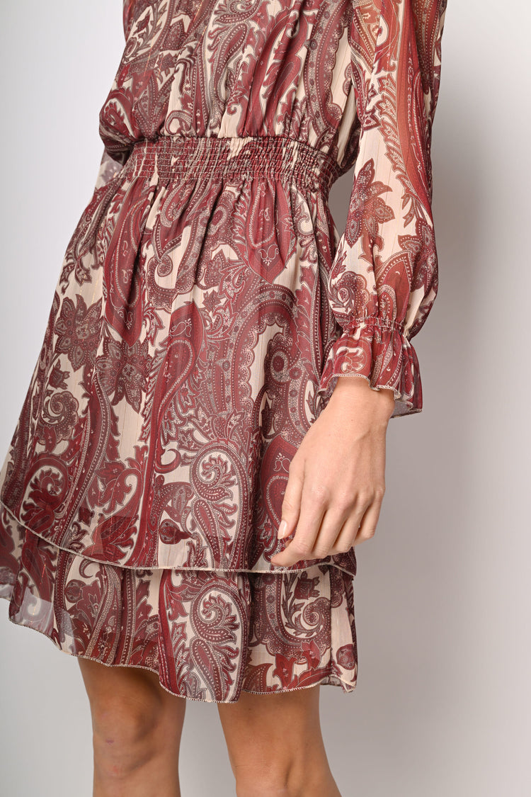 Mini abito a blaze con stampa paisley