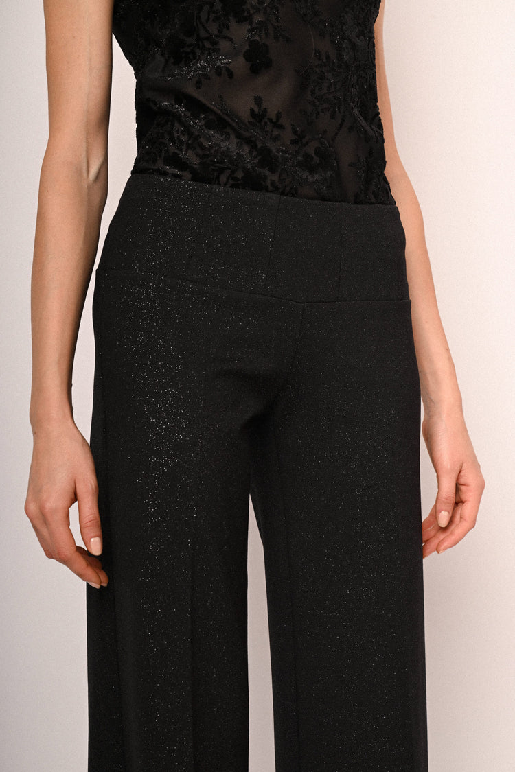 Pantaloni palazzo con glitter