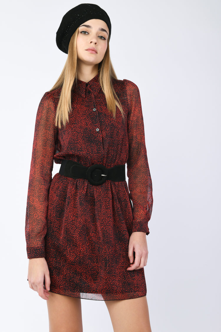 Abito chemisier a stampa leopardata