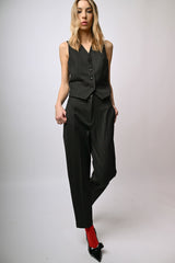 Pantaloni a stampa gessata lurex
