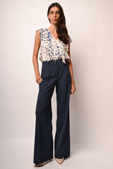Pantaloni palazzo con pinces