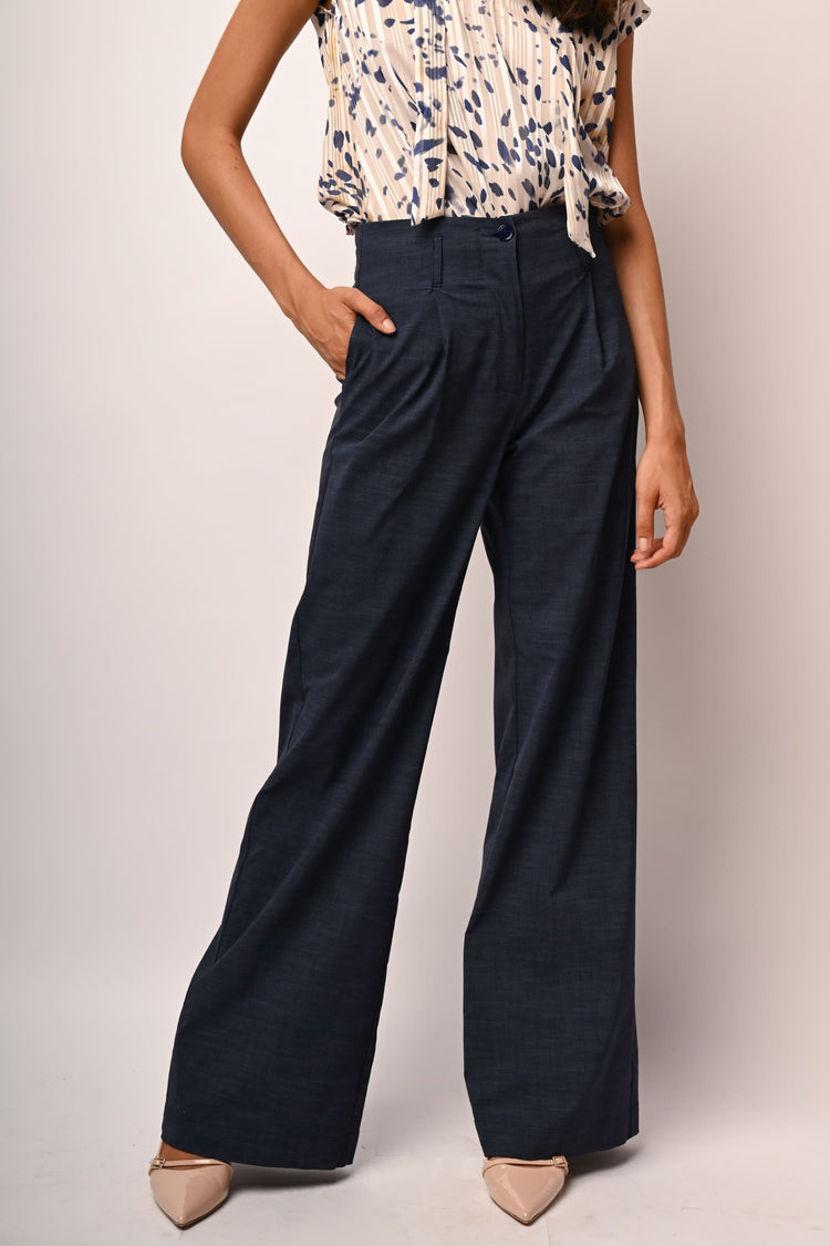 Pantaloni palazzo con pinces
