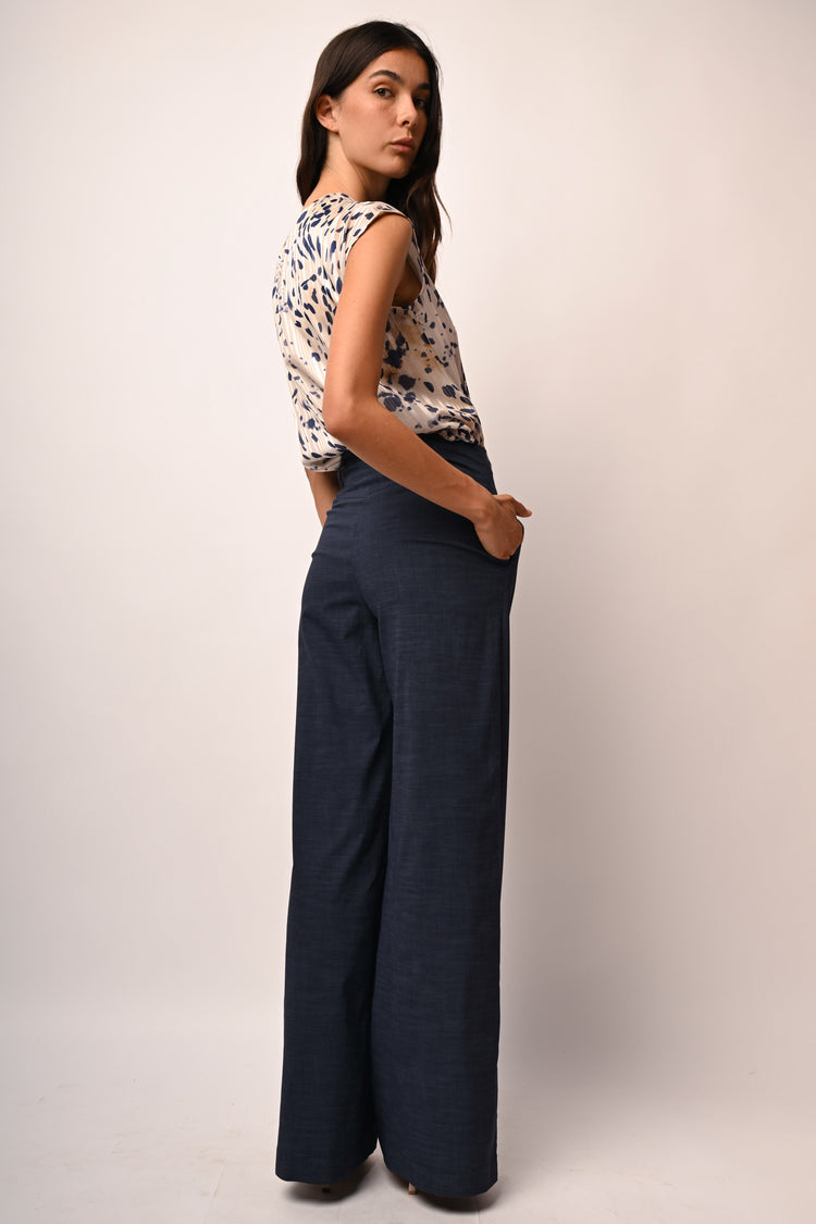 Pantaloni palazzo con pinces