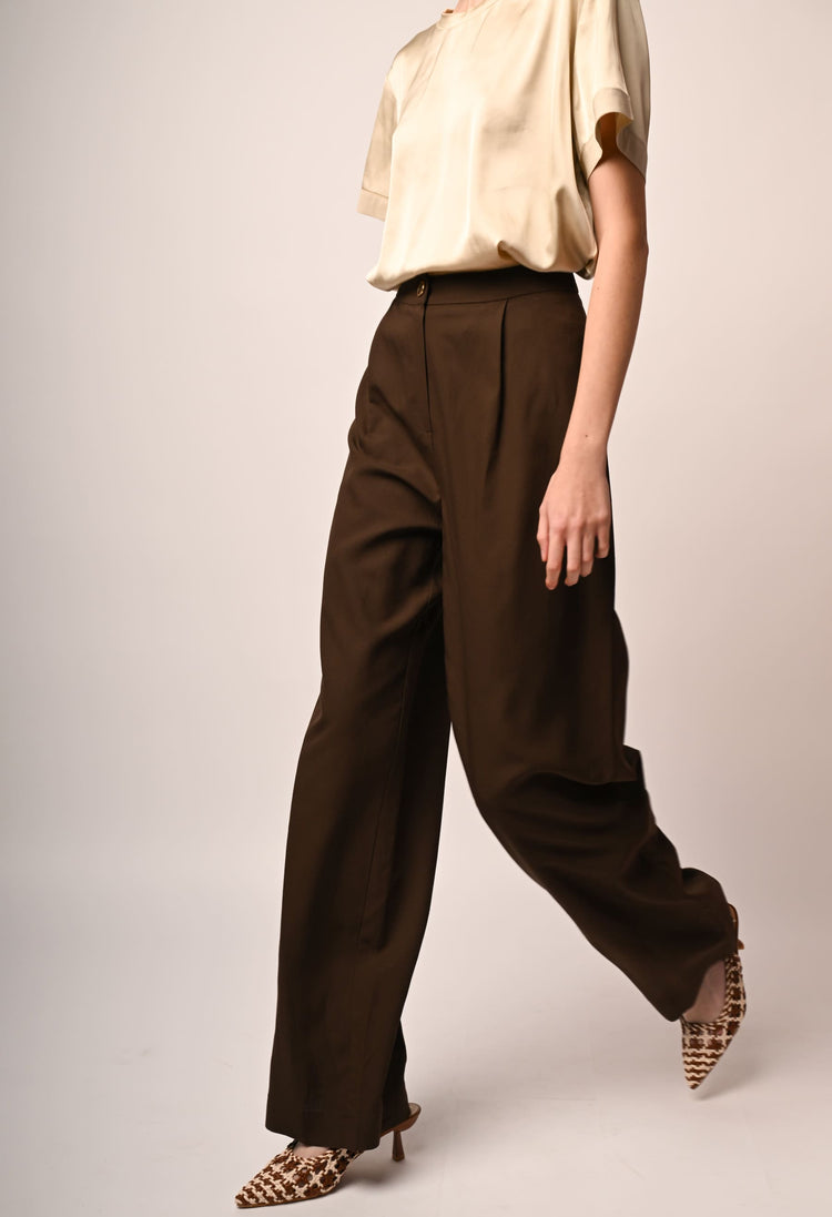Pantaloni palazzo misto lino