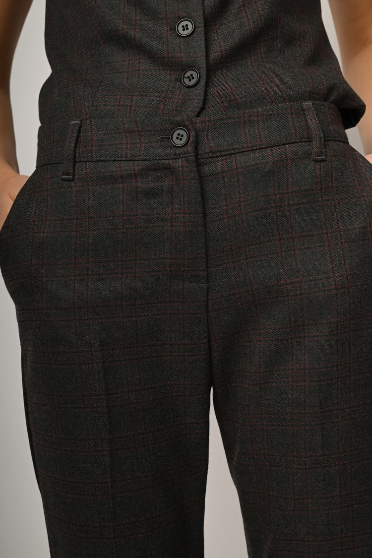 Pantaloni slim-fit a stampa check
