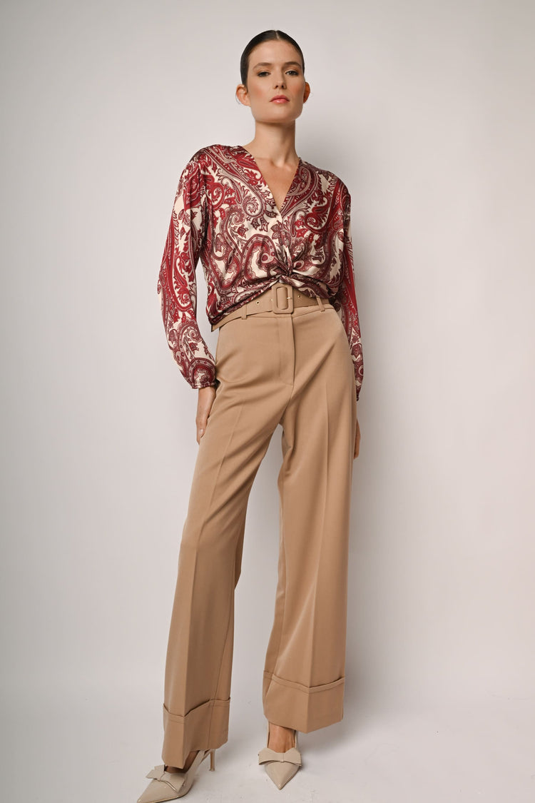 Pantaloni palazzo con cintura