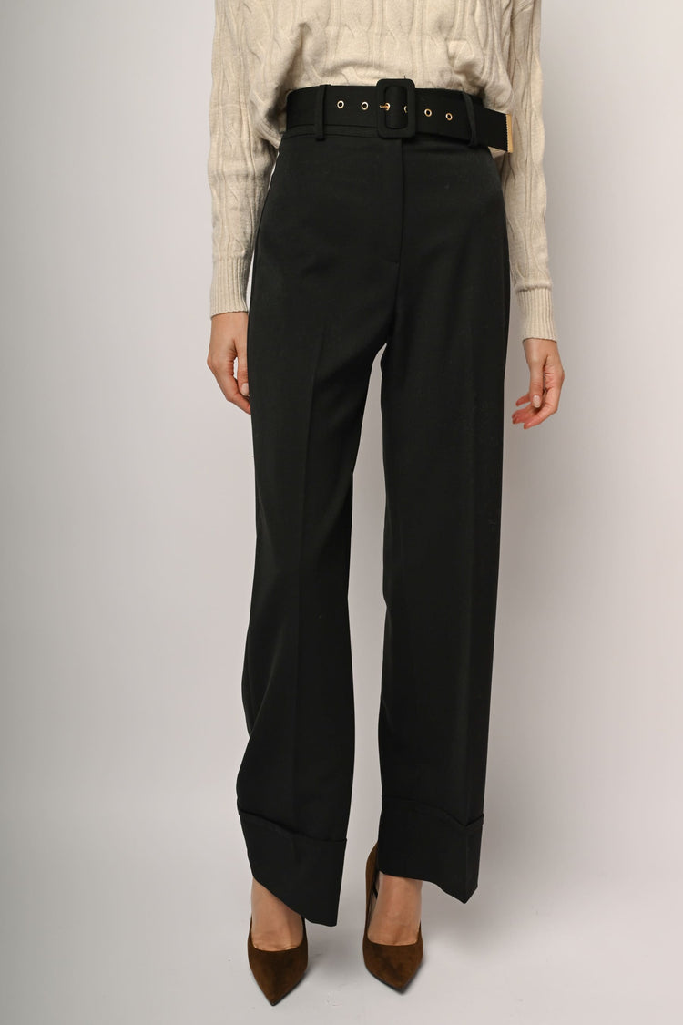 Pantaloni palazzo con cintura