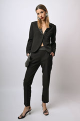 Pantaloni con fascia in raso