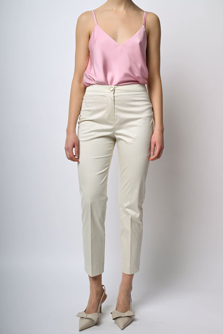 Pantaloni slim-fit in raso