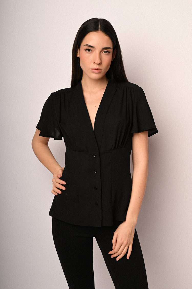 Camicia con maniche a farfalla