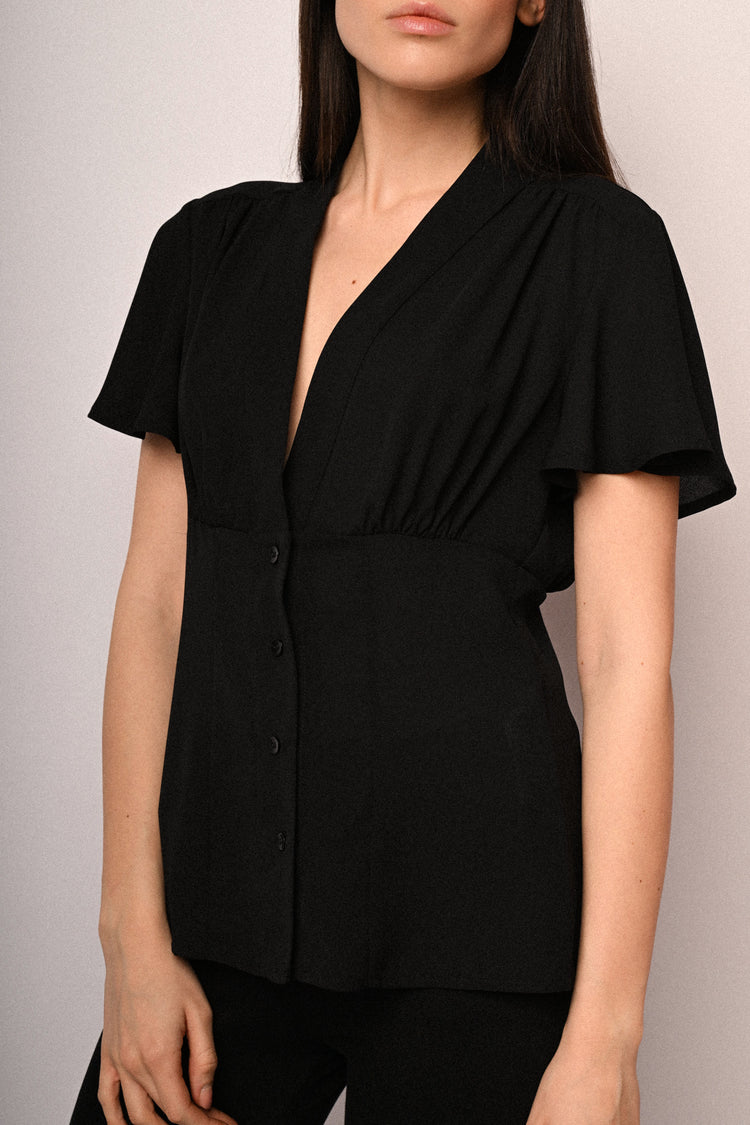 Camicia con maniche a farfalla