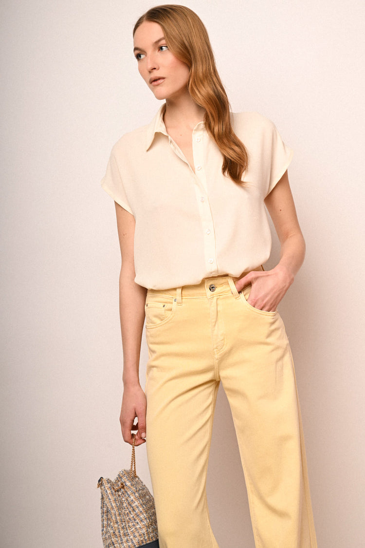 Camicia con maniche ad aletta