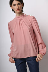 Blusa con bottoni sulla spalla