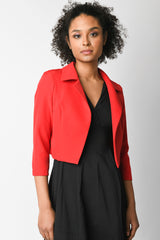 Blazer crop con revers classici