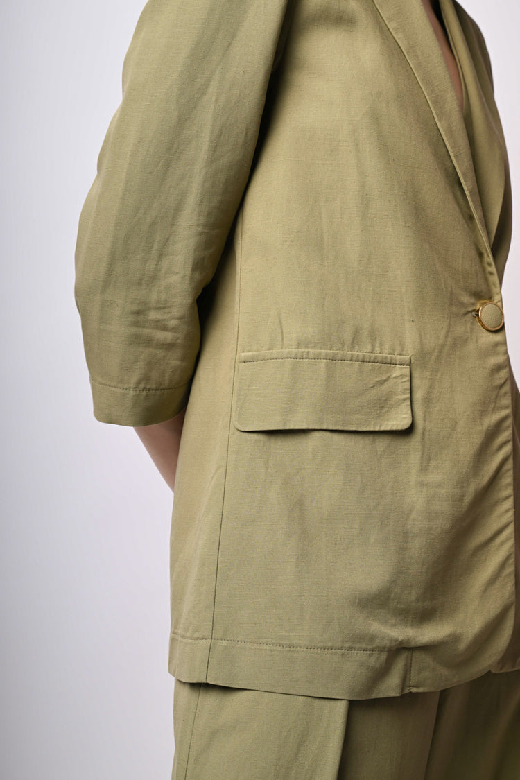 Blazer in viscosa e lino