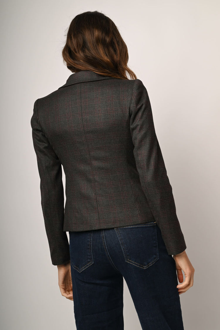 Blazer monopetto a stampa check