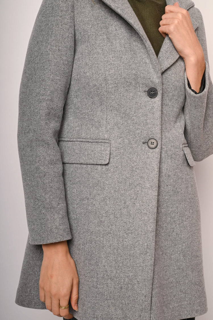 Cappotto monopetto con cappuccio