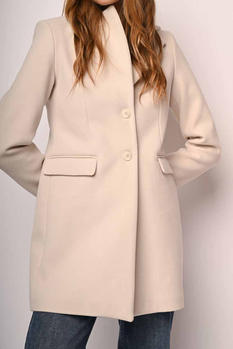 Cappotto monopetto con cappuccio