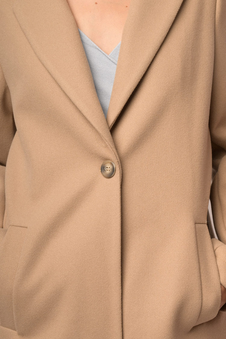 Cappotto basic monopetto beige