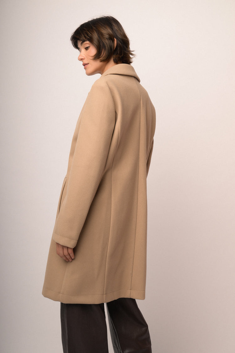 Cappotto basic monopetto beige