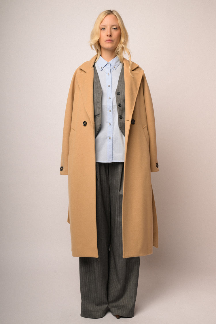Cappotto lungo con cintura