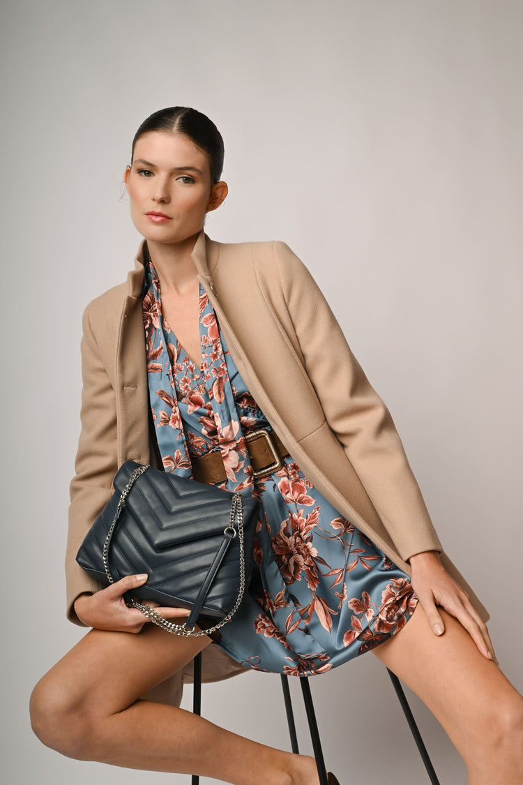 Cappotto con colletto alla coreana
