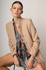 Cappotto con colletto alla coreana