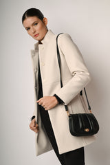 Cappotto con colletto alla coreana