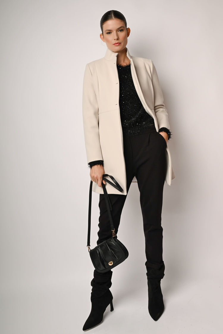 Cappotto con colletto alla coreana