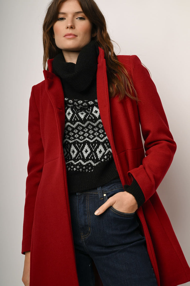 Cappotto con colletto alla coreana