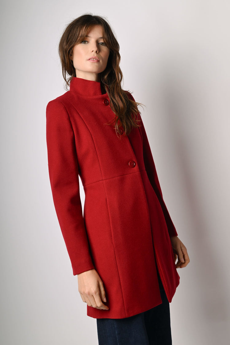 Cappotto con colletto alla coreana