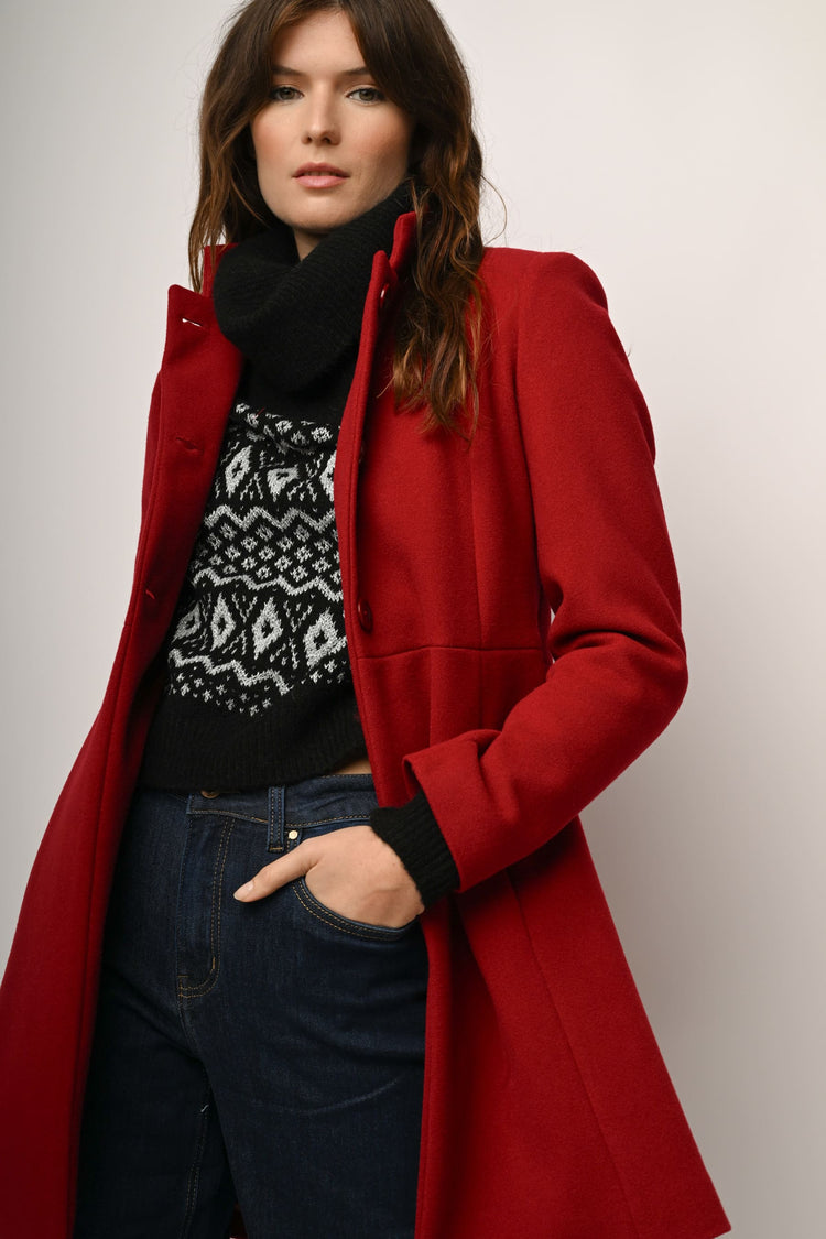 Cappotto con colletto alla coreana