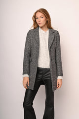 Cappotto con motivo chevron e paillettes