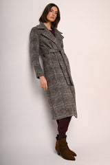 Cappotto misto lana con motivo Principe di Galles