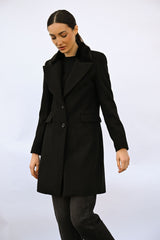 Cappotto monopetto con collo in faux fur