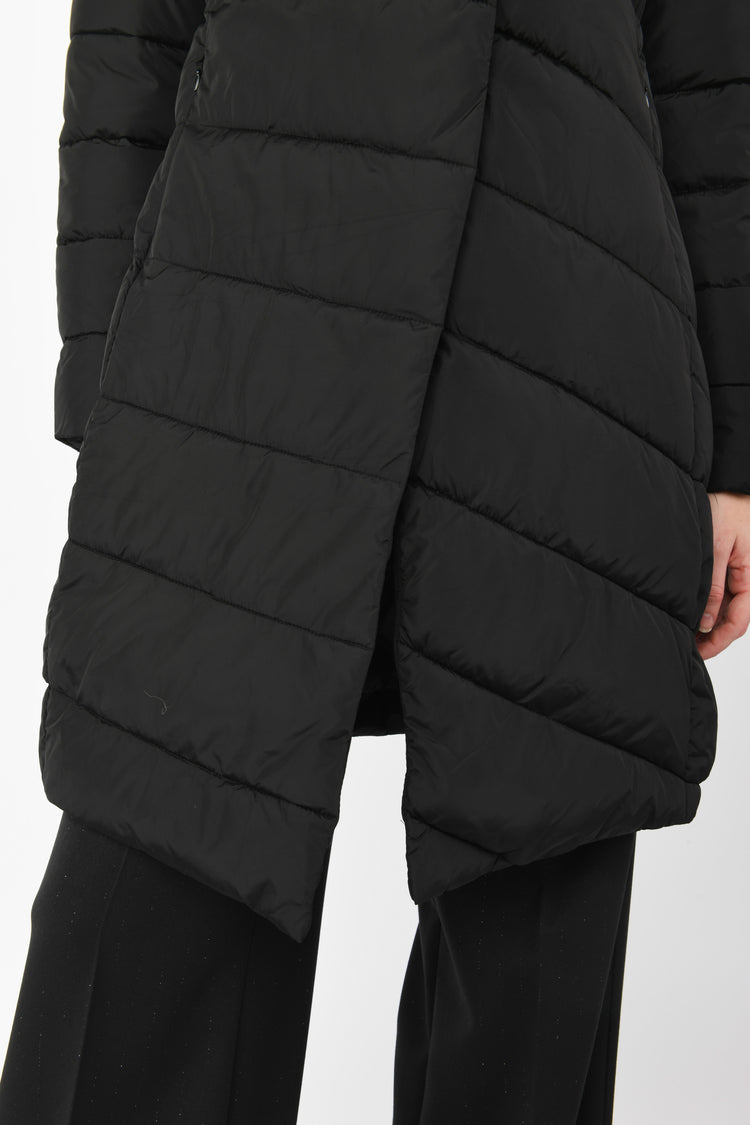 Piumino lungo in nylon trapuntato
