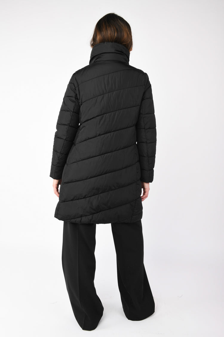 Piumino lungo in nylon trapuntato