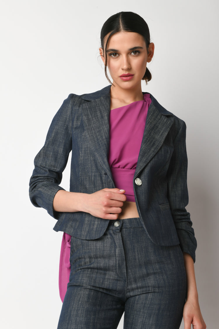 Blazer monopetto in cotone