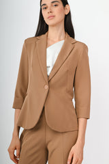 Blazer monopetto con maniche crop